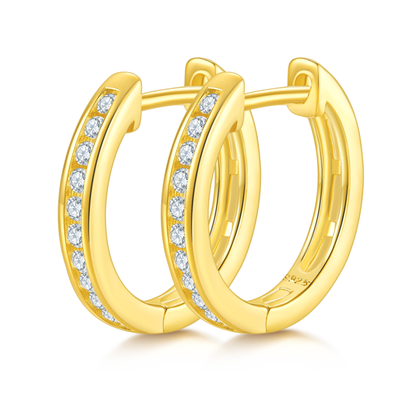 单排对半耳环S925银Moissanite厘石D级0.22ct